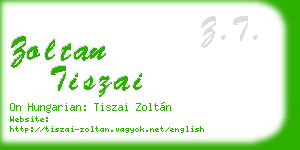 zoltan tiszai business card